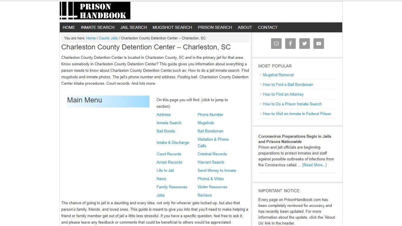 Charleston County Detention Center – Charleston, SC
