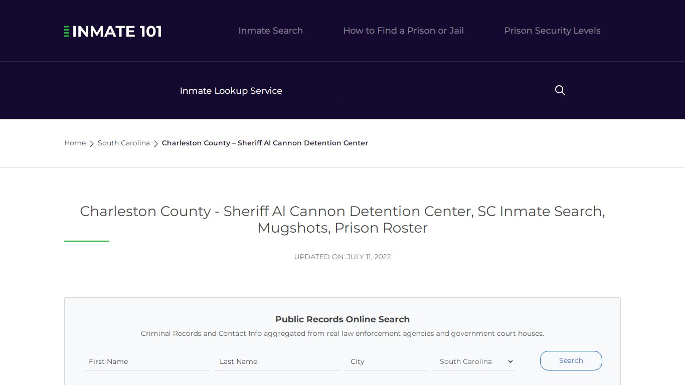 Charleston County - Nationwide Inmate Search | Inmate Locator